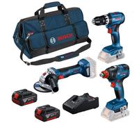 Confezione 3 utensili 18V GSB/GDX/GWS -BOSCH - con 2 batterie 5,5AH - caricabatteria - borsa - 0615990N31