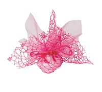 Confezione 30 pezzi, Bomboniera sacchettino misura cm 10x12 polycotton rete + velo organza + nastro autotirante, portaconfetti. (ck1768) (Fuxia)