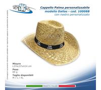 Confezione 300 Cappelli Palma Naturale vari modelli con Nastro Personalizzato