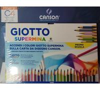 Confezione 36 pastelli Supermina Giotto, con OMAGGIO album da disegno Canson