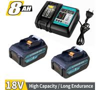 Confezione /4/6 Batterie BL1850B da 8.0Ah e Caricabatterie DC18RC da 3A Compatibili con Batterie Makita 18V 14.4V-18V BL1850 BL1830 BL1860 BL1840 e Caricabatterie DC18RD DC18RC DC18SF DC18RCT DC18RF