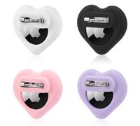 Confezione 4 per Apple Airtag Supporto per Bambini Nascosto, Forma Cuore Custodia per Localizzatore GPS con Perni Cover Protettiva in Silicone Compatibile con AirTag Anziani Zaino (4 Colori)