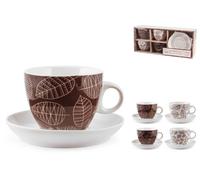 Confezione 4 Te' New Bone China Michelle Con Piatto Cc230 H&H