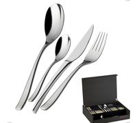 Confezione 49 pezzi posate in astuccio legno wenge amalfi lucido bugatti, acciaio 18.10 cromo lucido cromo