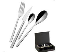 Confezione 49 pezzi posate in astuccio legno wenge sintesi bugatti, acciaio 18.10 cromo lucido cromo