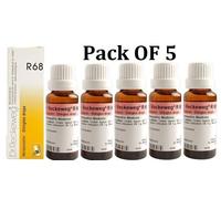 Confezione 5 Dr.Reckeweg R68 (22ml) Herpes Zoster Pelle Rash Goccia Omeopatico /