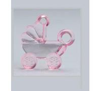 Confezione 50 pezzi, Bomboniera applicazione CULLETTA in plastica, dimensione cm 3X3, per segnaposto, composizione confetti. (ck6111) (ROSA)