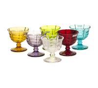 Confezione 6 Coppette Gelato Macedonia Cocktail Luxor in Vetro Colorato Kaleidos