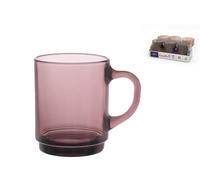 Confezione 6 mug in pasta di vetro colore viola cl 26