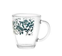 Confezione 6 Mug In Vetro Decoro Grace Cc 340 Verde Chio
