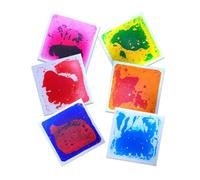 Confezione 6 Piastrelle Sensoriali Liquide per Pavimento - Tappetino Resistente Antiscivolo Perfetta Decorazione per Casa Ideale Stanze dei Giochi Bambini Piccoli Pavimenti Ballo Decorativi(12*12in)