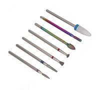 Confezione 7 Punte per Trapano per Unghie Set di Strumenti per Rimozione Manicure Testine per Rimozione Tungsteno Punte per Trapano per Unghie Polis Stile Russo