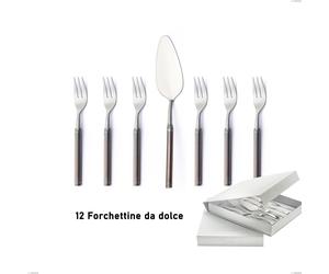 Confezione a libro 13 pezzi, forchettine più paletta dolce Fuoco, Acciaio inox 18.10 (AISI304) cromo