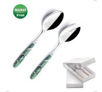 Confezione a libro 2 pezzi insalata Vero Jungle verde 36, Acciaio 18/0, spessore 2,5 cromo