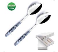 Confezione a libro 2 pezzi insalata Vero Mediterraneo Bianco 19, Acciaio 18/0, spessore 2,50 mm cromo