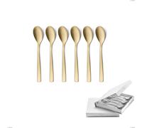 Confezione a libro 6 pezzi cucchiaini caffè Etoile PVD Sabbiato Champagne, Acciaio 18/10 sabbiato, spessore 4 mm, pvd champagne cromo