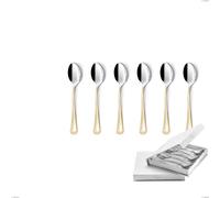 Confezione a libro 6 pezzi cucchiaini caffè Firenze oro, acciaio 18-10, oro 24 carati , spessore 2.5 mm cromo