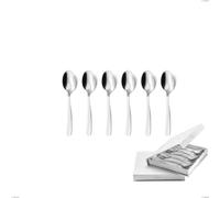 Confezione a libro 6 pezzi cucchiaini caffè katya, Acciaio inox Aisi 304 Posate Lucide, spessore 2 mm cromo