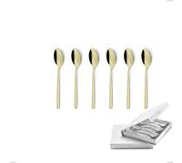 Confezione a libro 6 pezzi cucchiaini caffè Venice Tin Gold, Acciaio Inox 18-10 trattamento pvd oro, spessore 4 mm cromo