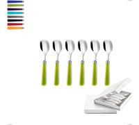 Confezione a libro 6 pezzi cucchiaini gelato candy eme, Acciaio 18/10 AISI 304 Lucido manicatura acrilico multicolor