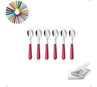 Confezione a libro 6 pezzi cucchiaino moka Brio, Acciaio inox 18.c (AISI 430), manici in abs multicolor