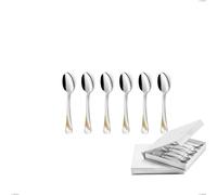 Confezione a libro 6 pezzi cucchiaino moka Milano Inciso Oro , 18/10 (AISI304) finitura inox lucido e oro, spessore 2,5 mm cromo