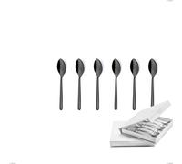 Confezione a libro 6 pezzi cucchiaino moka Venice Gun Metal, Acciaio Inox 18-10 trattamento pvd canna di fucile, spessore 4 mm cromo