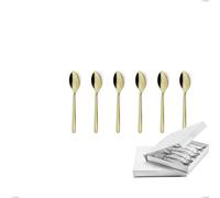 Confezione a libro 6 pezzi cucchiaino moka Venice Tin Gold, Acciaio Inox 18-10 trattamento pvd oro, spessore 4 mm cromo