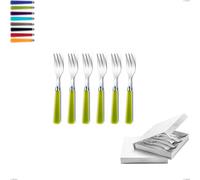 Confezione a libro 6 pezzi forchette dolce candy eme, Acciaio 18/10 AISI 304 Lucido manicatura acrilico multicolor