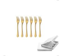 Confezione a libro 6 pezzi forchette dolce Domus Gold, Acciaio 18/10, spessore 3 mm cromo