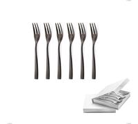 Confezione a libro 6 pezzi forchette dolce EtoIle PVD Black, Acciaio 18/10 lucido, spessore 4 mm, PVD black cromo