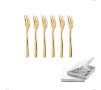 Confezione a libro 6 pezzi forchette dolce Etoile PVD Gold, Acciaio 18/10 lucido, spessore 4 mm, pvd oro cromo