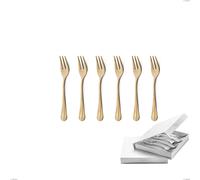 Confezione a libro 6 pezzi forchette dolce Royal Retrò PVD Gold, Acciaio 18/10 antico, spessore 2.5 mm, pvd oro cromo