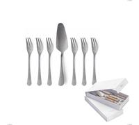 Confezione a libro 7 pezzi, forchettine più paletta dolce milano retro, Acciaio inox (Aisi 304) vintage cromo