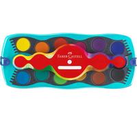 Confezione Acquerelli Connector con 12 godets di colori assortite + tubetto bianco, pastiglie Ø 30 mm