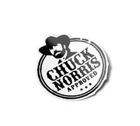 Confezione adesivi Chuck Norris approved Draw disegno illustrazione 9cm vinile qualità resistente acqua e uv disegno meme geek