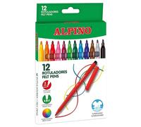 Confezione alpina da 12 pennarelli scolastici - punta morbida da 3 mm - super lavabili e brillanti - ideali per creatività e m NEW