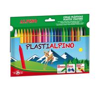 Alpino Confezione da 24 Pastelli PlastiAlpino per Bambini - Materiale Resistente e Antimacchia - Colori Brillanti - Colori Assortiti