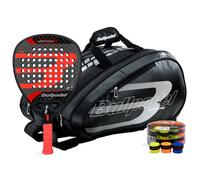 Confezione Bullpadel Vertex 04 24, Avant Bullpadel Portaracchette E Secchio 24 Overgrip Red