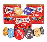 Confezione Capsule di cioccolata calda compatibili con Celebrations Dolce Gusto: Twix, Mars, Bounty, Snickers, Galaxy, Malteser, Milky Way e Galaxy Caramel