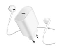 Confezione Caricatore USB-C 20W + Auricolari cablati USB-C con telecomando