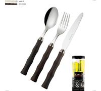 Confezione cilindro 24 pezzi posate acqua eme, Acciaio 18/10 AISI 304 lucido manicatura acrilica multicolor