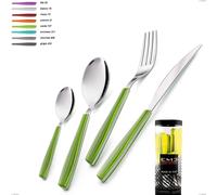 Confezione cilindro 24 pezzi posate Wave , 18/C (AISI430), spessore 2 mm multicolor