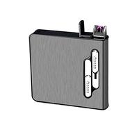 Confezione completa da 20 portasigarette normali con accendino, supporto for espulsione automatica con accendino a doppio antivento, ricaricabile tramite USB, accendini senza fiamma for donne, uomini,