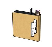 Confezione completa da 20 portasigarette normali con accendino, supporto for espulsione automatica con accendino a doppio antivento, ricaricabile tramite USB, accendini senza fiamma for donne, uomini,