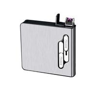 Confezione completa da 20 portasigarette normali con accendino, supporto for espulsione automatica con accendino a doppio antivento, ricaricabile tramite USB, accendini senza fiamma for donne, uomini,