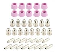 Confezione completa di materiali di consumo per torcia al plasma AG60 SG55 con punte per elettrodi e tazze guida (40 pezzi)