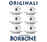 CONFEZIONE COMPOSTA DA 6 TAZZINE ORIGINALI Caffè BORBONE complete di piattino