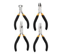 Confezione con Kit da 4 pezzi - Mini Pinze 11cm Precisione Acciaio Carbonio Modellismo Elettronica Professionali Antiscivolo - Nero Arancio