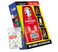 Confezione con Match Attax UEFA Euro 2024 Germany - 1 Mini Tin Box Raw Talent + Custodie da collezione esclusive